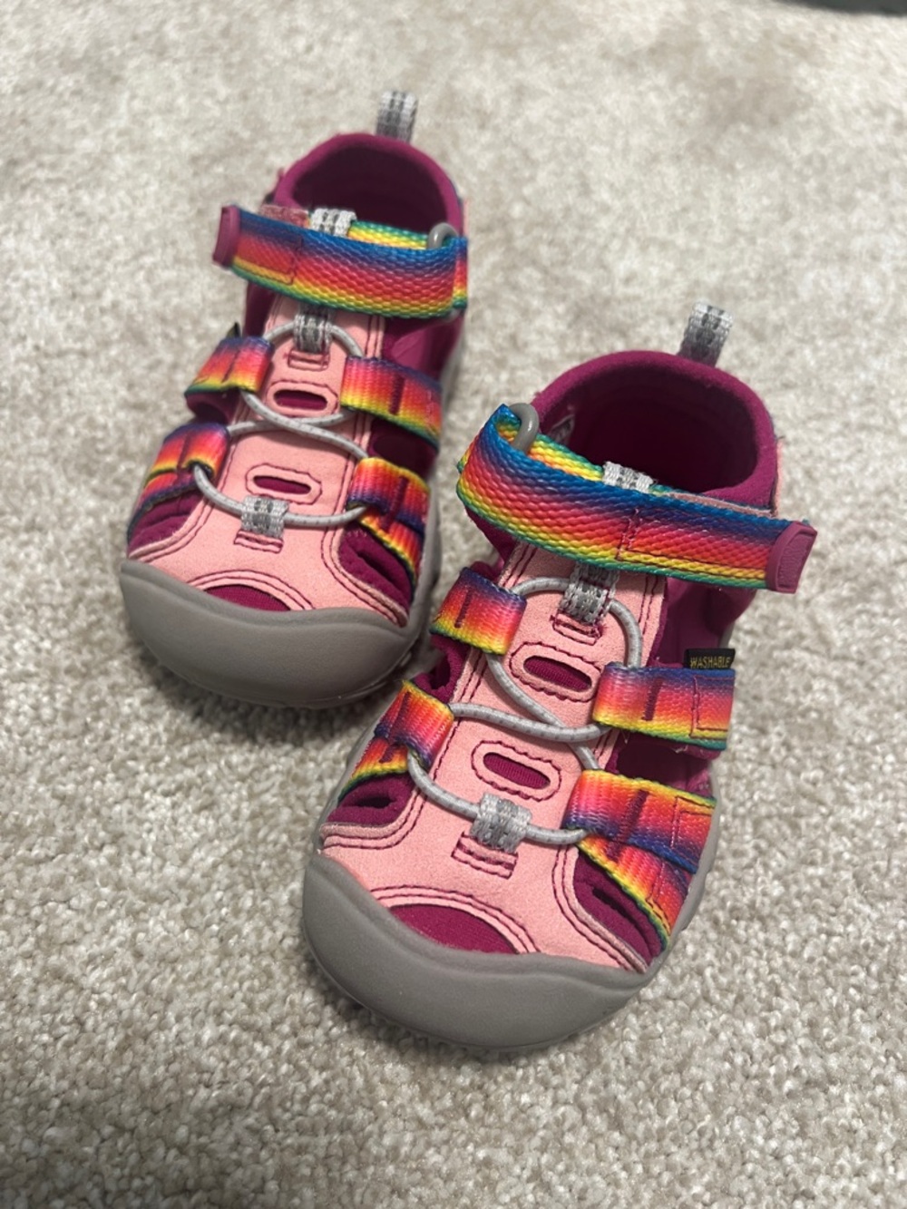 Keen Kids Pink Sandals with Rainbow Straps